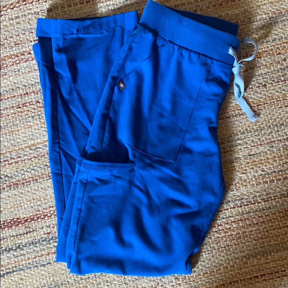 FIGS XS scrub bottoms, Royal Blue.